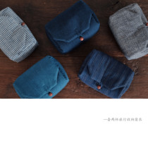 Hand-woven old cloth One pot two cups express bag thickened travel storage teapot bag Fair bag Tea ceremony accessories