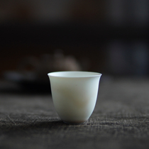 Private matter ash glaze cotton handmade ultra-thin tire teacup Tea Juxiang cup (milk glaze)