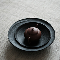 Oak wood hand entertainer hand for handmade round wood disc large lacquer craft pot bearing dry foam tea props