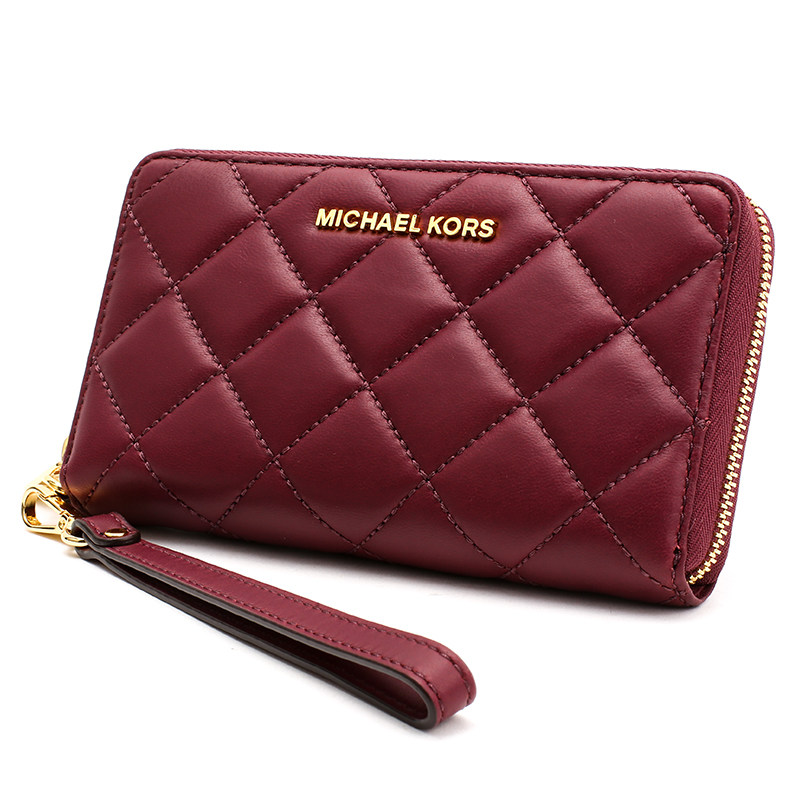 michael kors迈克科尔斯mk女士长款菱格拉链钱包手拿手挽包新品