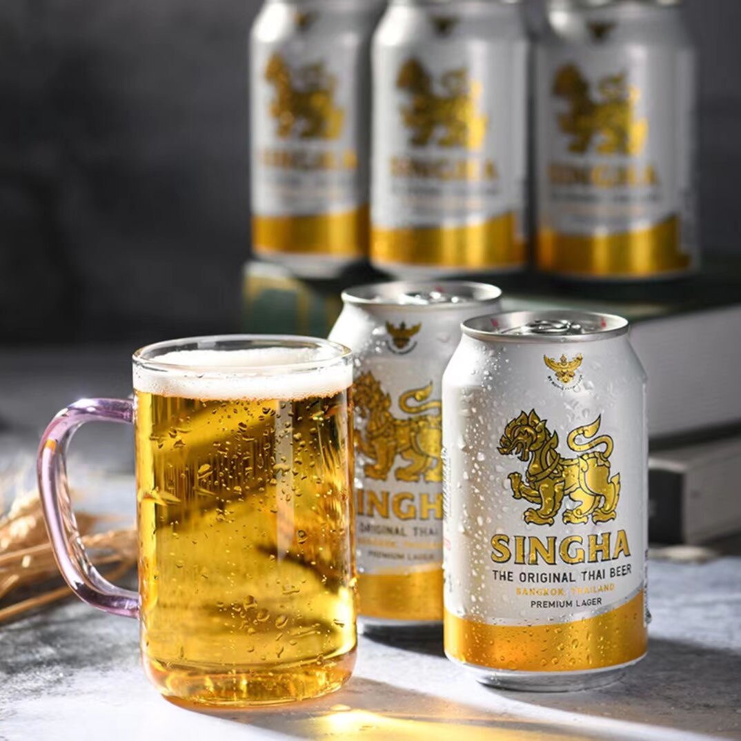 24罐】泰国原装进口胜狮啤酒330ml听装singha啤酒淡色精酿啤酒