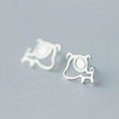 Simple design s925 sterling silver dumb -gerbon brushed puppy earring girl earrings fresh cute cartoon ear jewelry Simple design s925 sterling silver dumb -gerbon brushed puppy earring girl earrings fresh cute cartoon ear jewelry