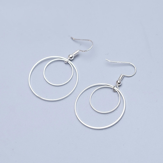 Original simple niche design S925 sterling silver ear jewelry temperament double -layered earrings female earring earrings earrings earrings Original simple niche design S925 sterling silver ear jewelry temperament double -layered earrings female earring earrings earrings earrings