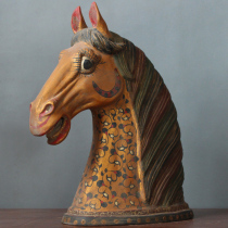 Luoyang Tang Sancai antique ceramic horse head ornaments gilt gold hand-painted office furnishings crafts ornaments gifts