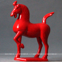 Tang Sancai Ceramic Red Horse Home Decoration Decoration Crafts Gift Town House Evil