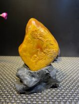 Northern fields of Lao Tian Huang idle and comfortable with thin art sculptures by hand engraving seal engraving seal engraving character Yaan green