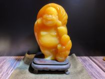 Gold Jelly Stone Gold Water Freeze Boulevard Mörver Pendulum Pieces Stone Sculpture Round Sculpture Yaan Green Shoushan Stone Seal Engraving