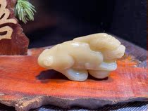 Shoushan Stone Enthalpy Red Flag Descending Ox Seal Swing Piece Mother Sub Love Deep Jaan Green Original Stone Seal Engraving Shoushan Tian Huang