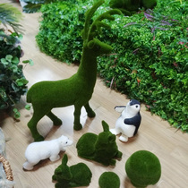 Moss flocking Green deer bear forest series simulation animal plant courtyard display store decoration