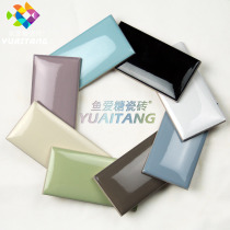 Nordic bread brick white kitchen wall brick Small fat color bright light tile bathroom simple white brick