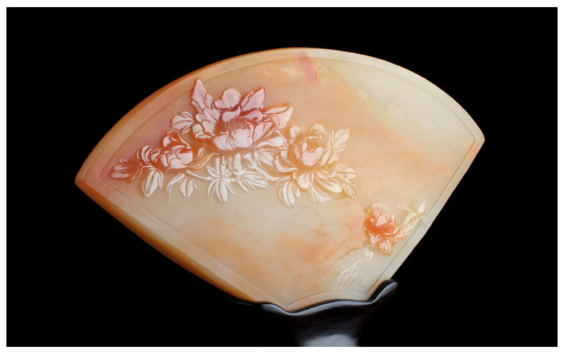 【本厚官网】本厚云南龙陵黄龙玉大师陈孝贤精品花开富贵摆件 精雕