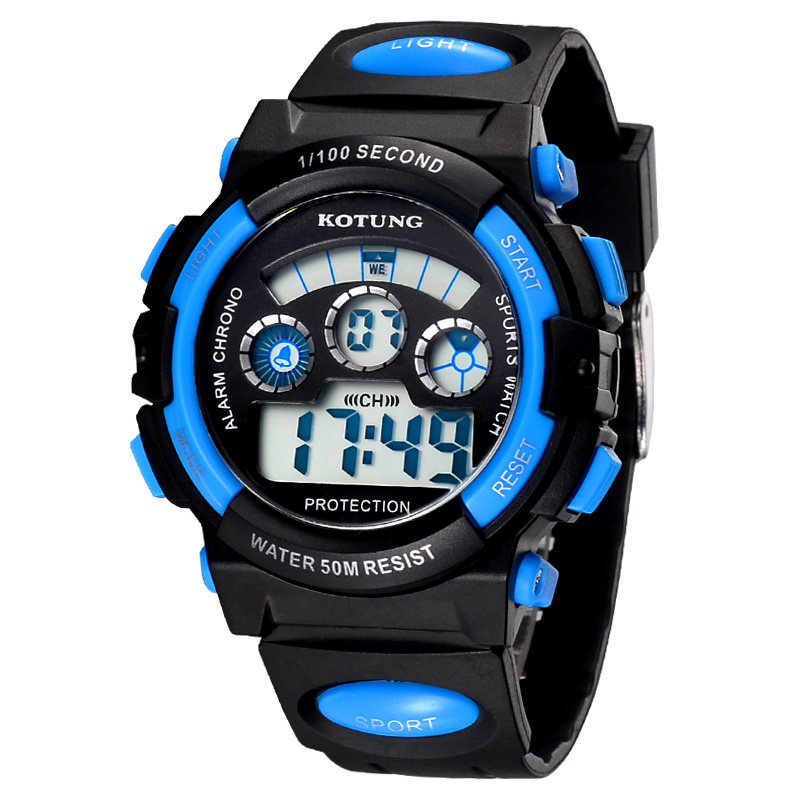 古腾中小学生童夜光防水运动电子表