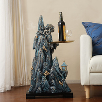 New Chinese rockery Tray storage light luxury home living room TV cabinet next to floor decoration creative high-end decoration