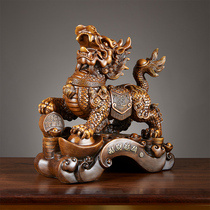 Chinese style unicorn ornaments a pair of light luxury high-end home living room office Boku decoration housewarming new home gifts