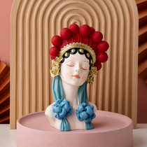 New Chinese style Chinese style national tide ornaments Peking Opera Huadan home living room soft decorations TV cabinet high-end art art