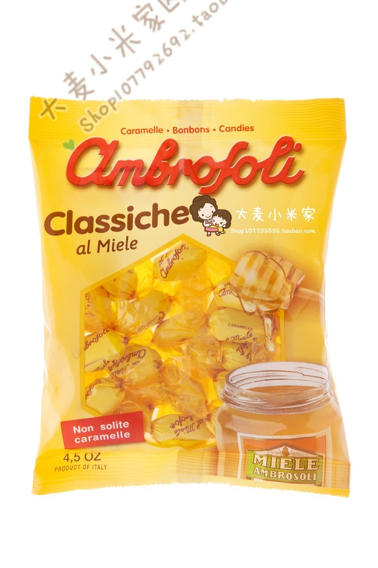 意大利爱玛利ambrosoli蜂蜜夹心糖135g 润肺止咳 一口糖一口蜂蜜