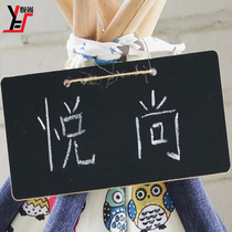 Pet tent decoration Korean pastoral style wooden hanging small blackboard creative wall hanging door number home send hemp rope