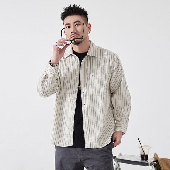 American retro workwear striped long-sleeved shirt men's 2025 autumn new loose Ami Kaji shirt jacket trendy
American retro workwear striped long-sleeved shirt men's 2025 autumn new loose Ami Kaji shirt jacket trendy