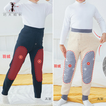 Boys down knee pads one piece of padded cotton pants school uniform artifact for childrens autumn and winter models