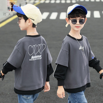 Tide Boys long-sleeved T-shirt fake two children autumn 2021 Spring and Autumn New Baby base shirt shirt K2027