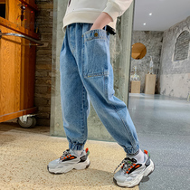 Childrens clothing big boys jeans spring and autumn fried street pants 2021 autumn clothes new fashion brand Boy SY-8017