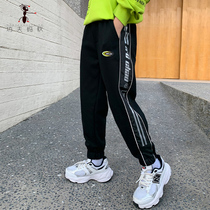 Boys pants spring and autumn childrens sports pants 2021 new autumn black trousers big children casual pants S2060