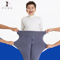 Fat Tongde velvet warm pants school uniform artifact boy one velvet padded back trousers big children double cotton pants