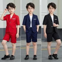 Graduation childrens short-sleeved suit suit red piano dress boys performance black suit summer L21102