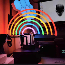 ins blogger explosive love rainbow Flamingo cactus RGB neon night light live atmosphere decoration table lamp