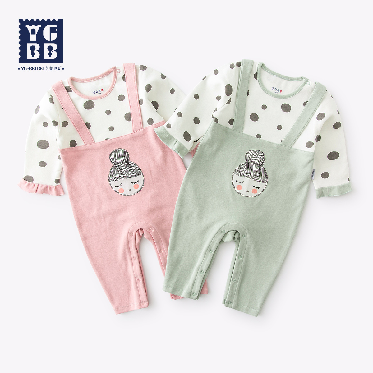 Ingebebe infant toddling with clothing and autumn clothing Baby Girl Khau Spring Autumn Clothes Single Layer Long Sleeve Climbing