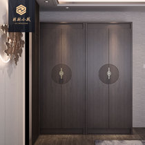New Chinese solid wood combined wardrobe Home bedroom Two door containing wardrobe Size family type push-pull clothes cabinet closet