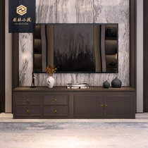 New Chinese solid wood TV cabinet Tea Table Combination Suit Walnuts Wood Color size Type of place Cupboard Side Cabinet TV Cabinet