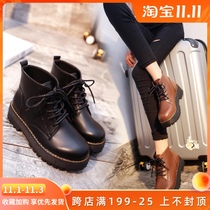 Thick-bottom Martin Boots Female English Style 2021 Summer Thin Boots Spring and Autumn Single Boots Joker Student Vintage Short Boots