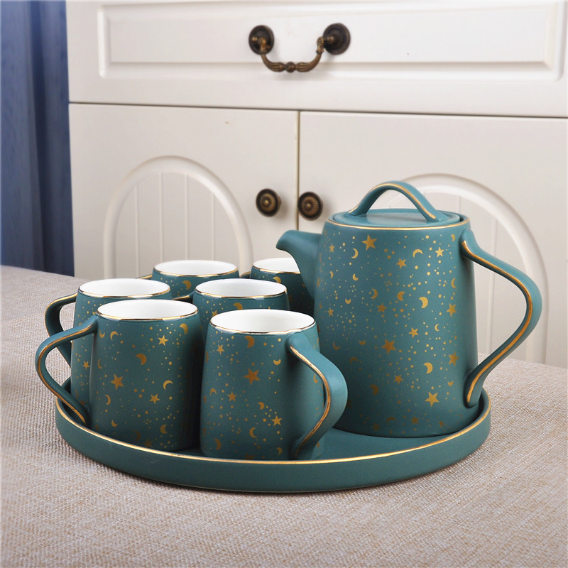 Jingdezhen ceramic tea cup tea tray was eight suit teapot European household glass teapot