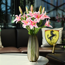 Simulation flowers lily flowers fake flowers Peony Bouquet living room ornaments Nordic simple dining table model room decorations decoration