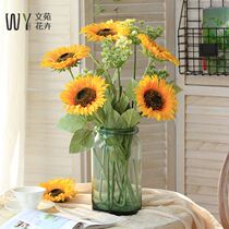 Simulation flower sunflower single fake flower silk flower set floral decoration flower living room floor dining table flower ornaments