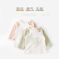 Baby long sleeve T-shirt cotton thin spring summer boys and girls color cotton children Air conditioning shirt baby underwear top