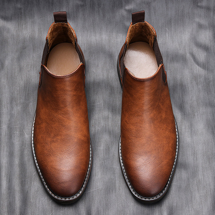 40 ~ 46 Boots Chelsea Men Comense Fashion Leather Shoes 