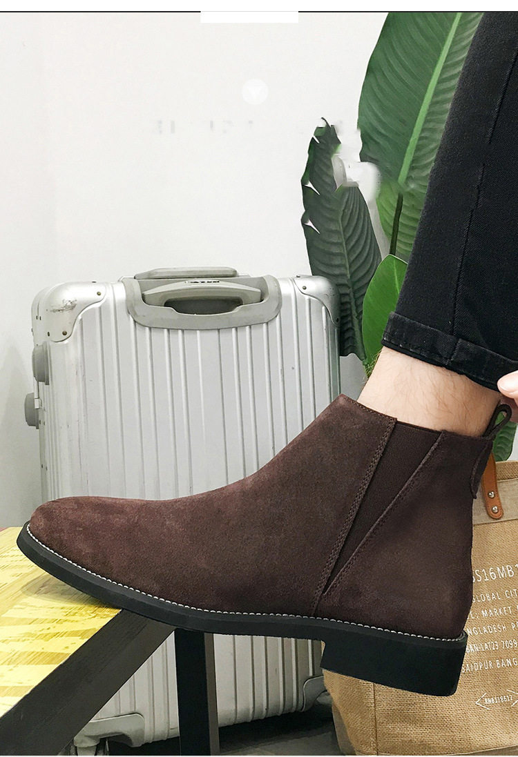 товар из китая large size men's genuine leather british style chelsea boots