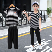 Childrens clothing girls summer 2021 New Korean version of childrens sports suit summer 10 big children 12 years old 13 girls 15 tide