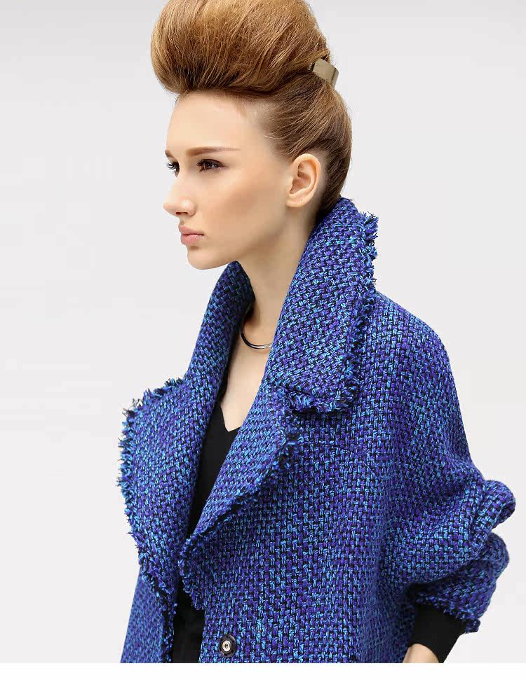 cocobella 2017秋冬新品中长款名媛小香花呢大衣女毛呢外套ct317