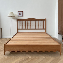 Modern minimalist Nordic medieval style ins solid wood double bed retro cherry wood oak 1 8 meters 1 5 meters wedding bed