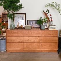 Nordic cherry wood nine drawers bedroom all solid wood storage cabinet black walnut drawer storage cabinet drawer cabinet furniture