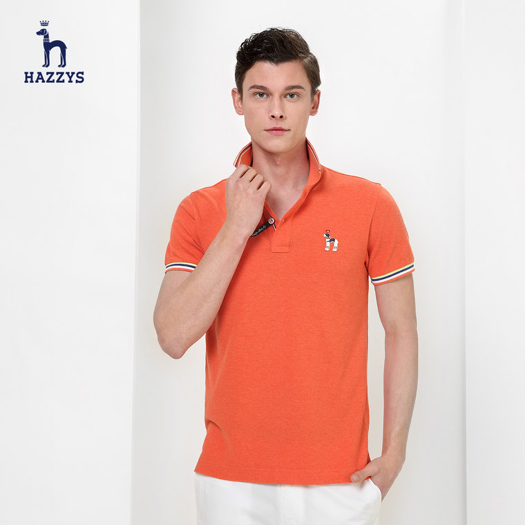 HAZZYS哈吉斯2015夏季新款polo衫男士纯棉时尚修身青年短袖体恤