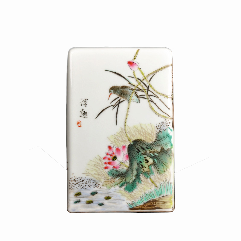 Jingdezhen ceramics hand - made clear interest contained sweet home furnishing articles collection square vase Chinese style classical process