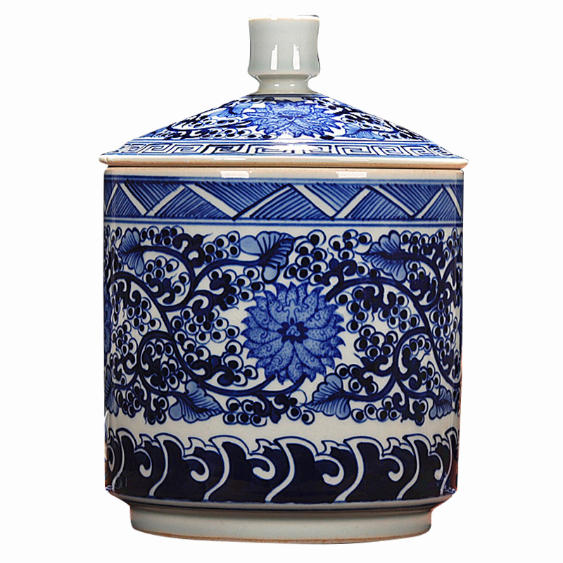 Jingdezhen porcelain vases, antique hand - made porcelain storage tank furnishing articles of modern home decoration fashion caddy fixings