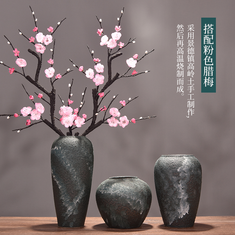 Jingdezhen flower arranging coarse pottery sitting room porch TV ark type restoring ancient ways furnishing articles decorative ceramic POTS hydroponic vase