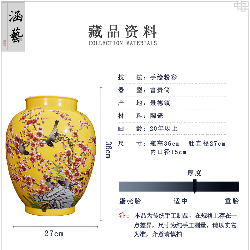 Jingdezhen ceramics vase new Chinese TV ark, creative decorations furnishing articles furnishing articles sitting room ikebana arts and crafts