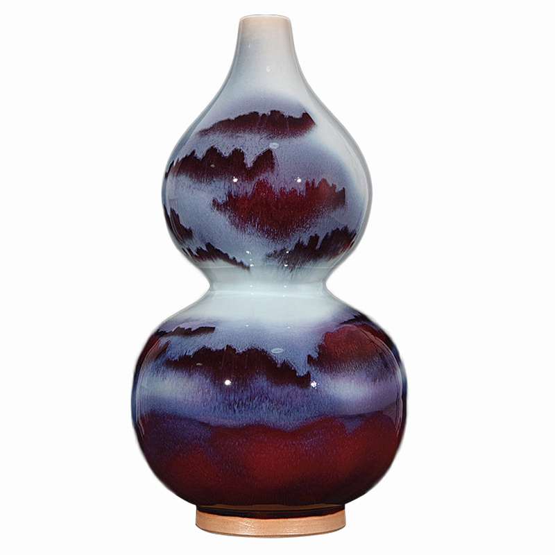 Jingdezhen ceramics up with jun porcelain landscape gourd bottle of new Chinese style flower arrangement sitting room adornment handicraft furnishing articles