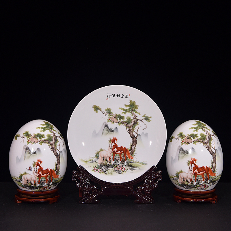 Jingdezhen ceramics three - piece vase furnishing articles of new Chinese style household adornment sitting room flower arranging dried flower crafts